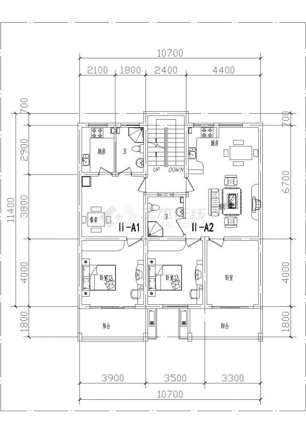 长沙市某新建小区70-130平米左右的平面户型设计CAD图纸（16张）-图一