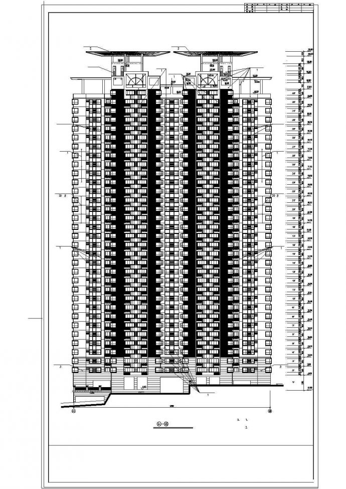 大型高层建筑cad设计立面施工图纸_图1