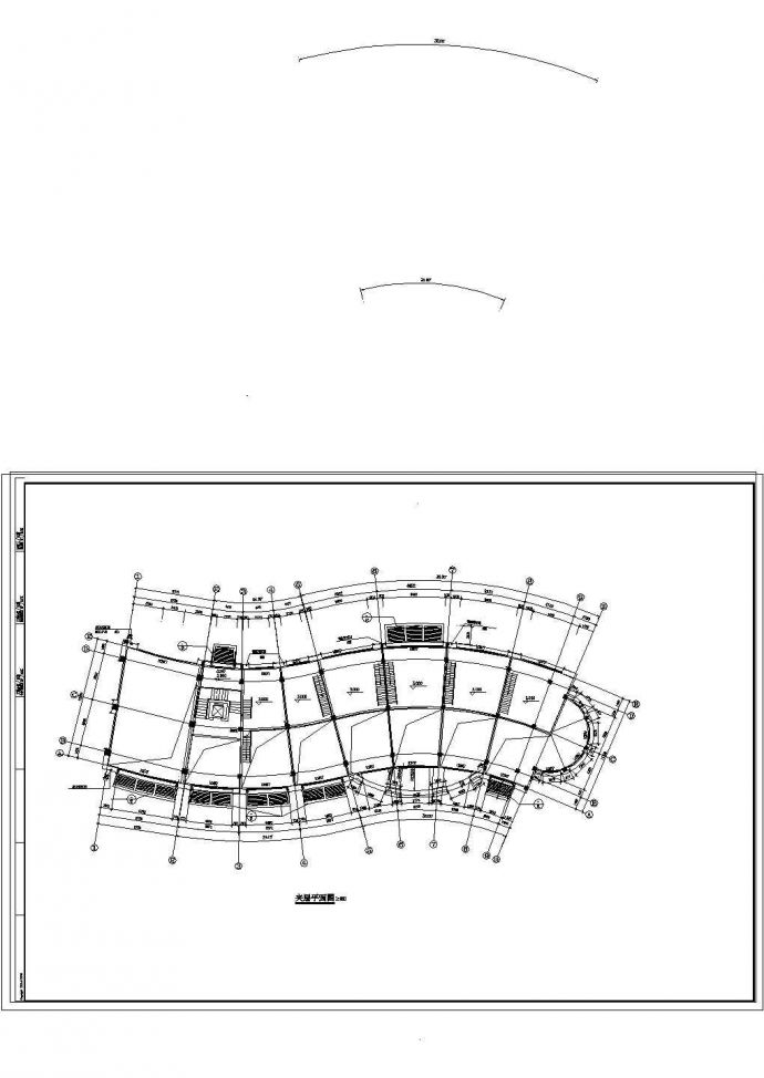 广东某个会所建筑施工CAD平面布置参考图_图1