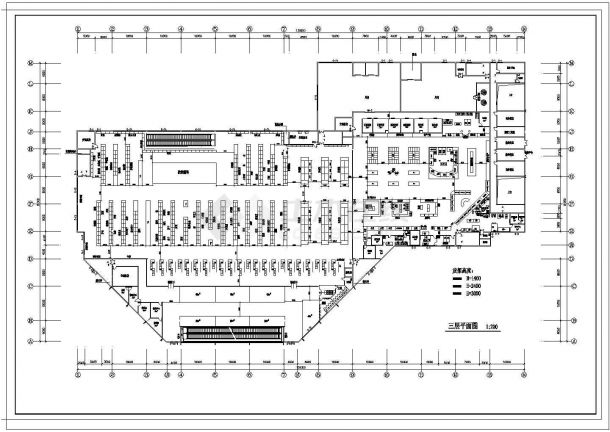 大规模超市平面结构设计CAD布置图-图一