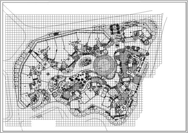 公园广场绿化CAD图纸-乔木种植图-图一