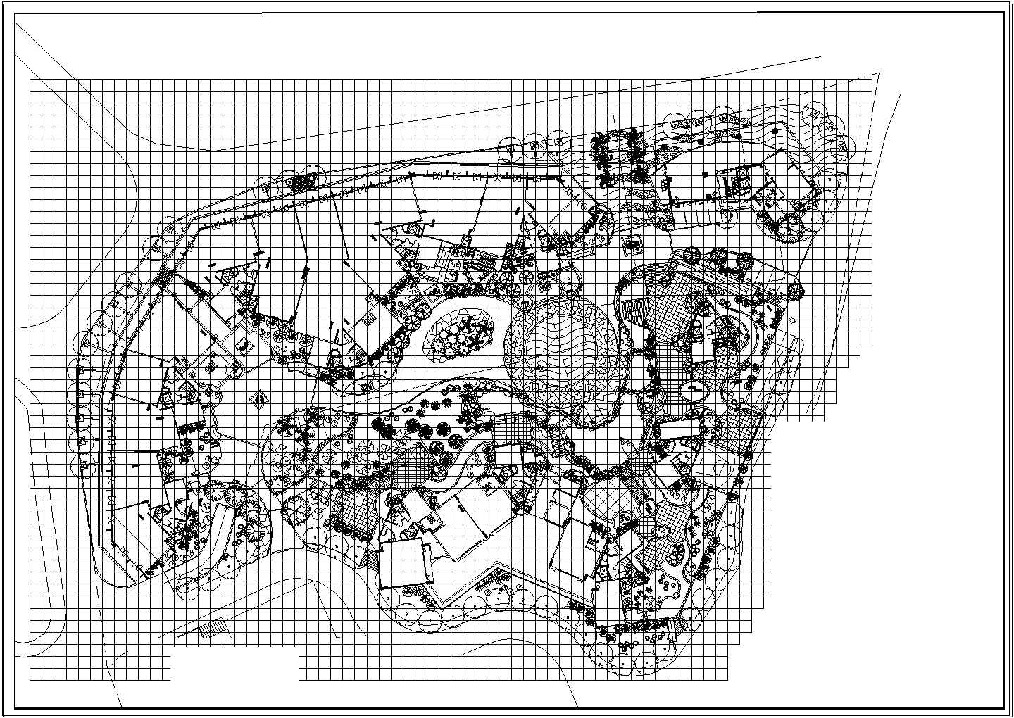 公园广场绿化CAD图纸-乔木种植图