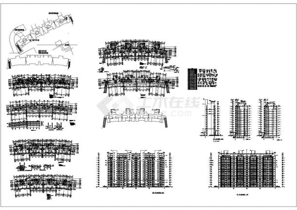 甘肃高层小区建筑底商私人住宅楼设计CAD详细建筑施工图-图一