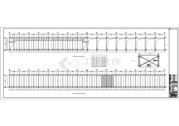 某工业区单层门式刚架结构工业厂房建筑设计施工CAD图纸-图二