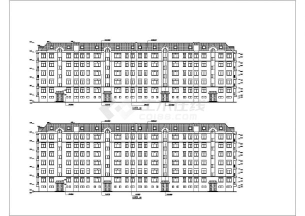 甘肃户宅南北立面底商私人住宅楼设计CAD详细建筑施工图-图一
