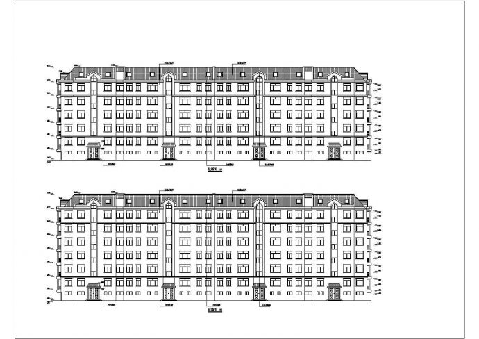 甘肃户宅南北立面底商私人住宅楼设计CAD详细建筑施工图_图1