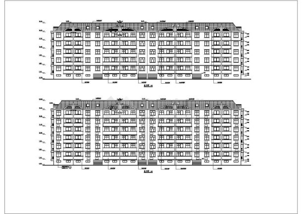 甘肃户宅南北立面底商私人住宅楼设计CAD详细建筑施工图-图二