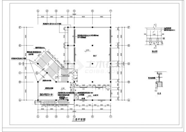 西磁食堂设计cad施工平面图（甲级院设计）-图一