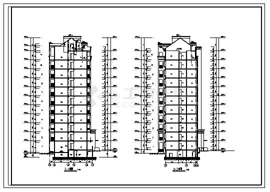 住宅设计_某城市十一层带地下室三期住宅小区全套施工cad图纸-图二