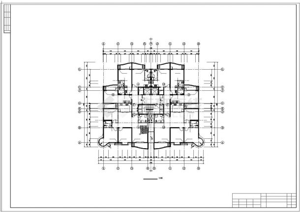 某高层单身公寓建筑楼cad施工设计图纸-图二