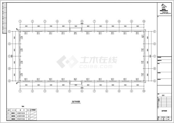 某公司单层单山单跨门式钢架厂房设计cad结构施工图-图二