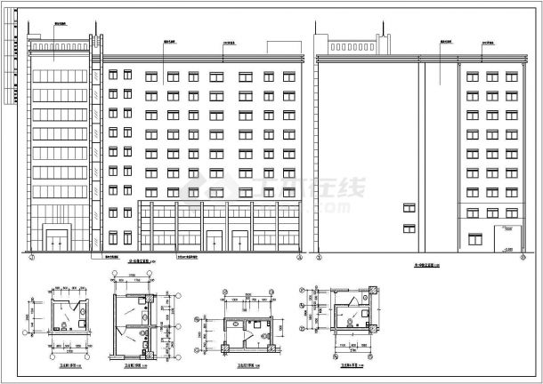 荣丰苑建筑底商私人住宅楼设计CAD详细建筑施工图-图一