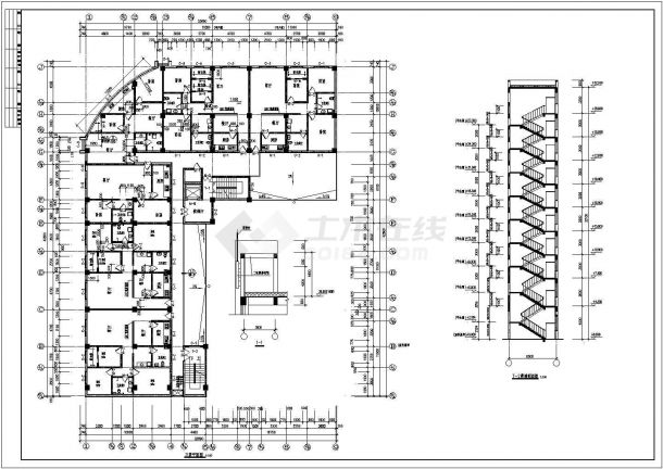 荣丰苑建筑底商私人住宅楼设计CAD详细建筑施工图-图二