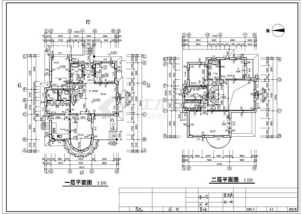 欧式别墅建筑基础框架方案详图带效果图-图二
