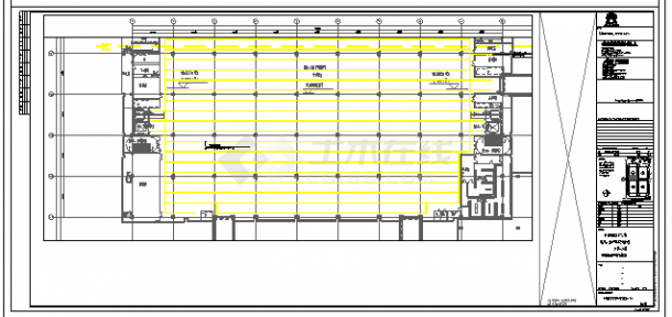 工业厂房-电气-生产用房(大)15二层-照明线槽平面布置图-图一