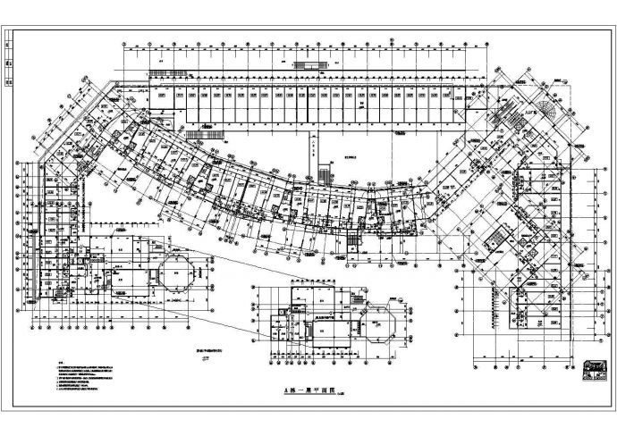 吉林12-A栋1层底商私人住宅楼设计CAD详细建筑施工图_图1