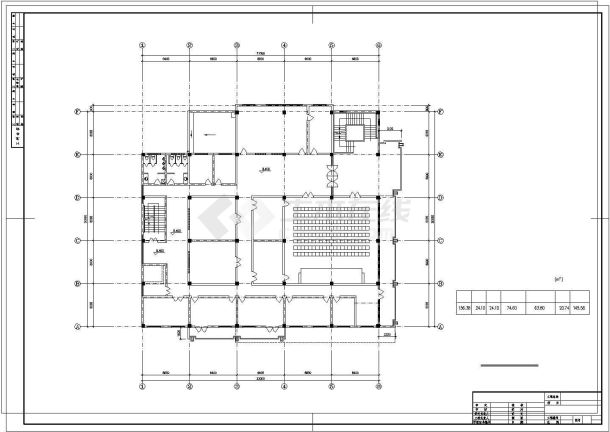 4层3911.42平米某市体育学院学生食堂建筑设计图（长33米 宽30米）-图二