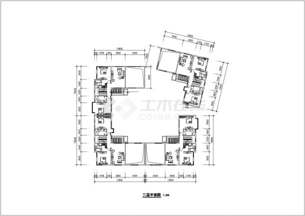 西安市交运花苑小区3层四合院式别墅楼建筑设计CAD图纸（3套方案）-图一