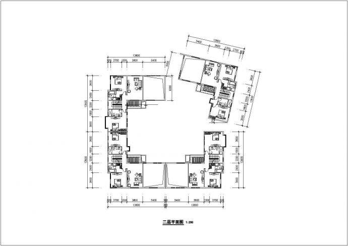 西安市交运花苑小区3层四合院式别墅楼建筑设计CAD图纸（3套方案）_图1
