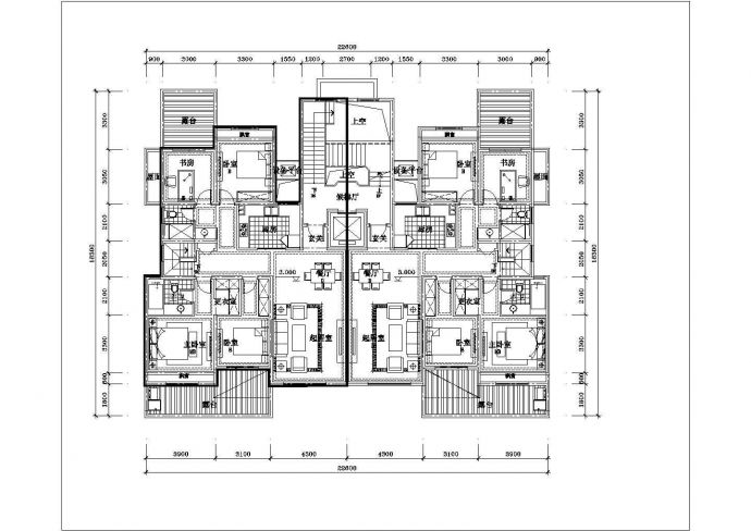 合肥欣冉花园小区6层砖混结构住宅楼全套平面设计CAD图纸（含跃层）_图1