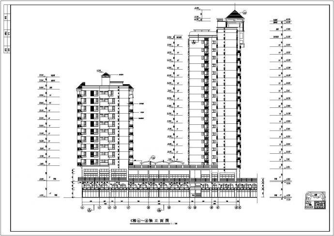 山西60-63C栋立面底商私人住宅楼设计CAD详细建筑施工图_图1