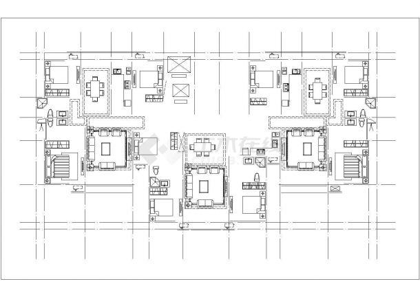 宜春市颐湾花园小区多栋住宅楼的标准层平面设计CAD图纸（8张）-图一