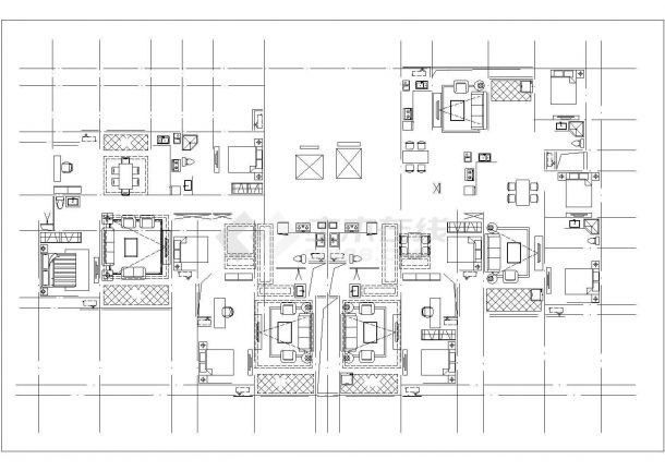 宜春市颐湾花园小区多栋住宅楼的标准层平面设计CAD图纸（8张）-图二