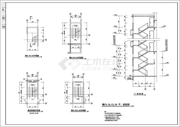 陕西电梯详细底商私人住宅楼设计CAD详细建筑施工图-图一