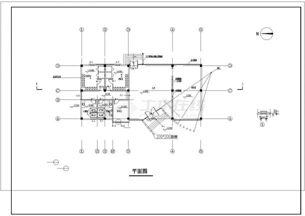 南京国电南自会所建筑施工CAD图-图二
