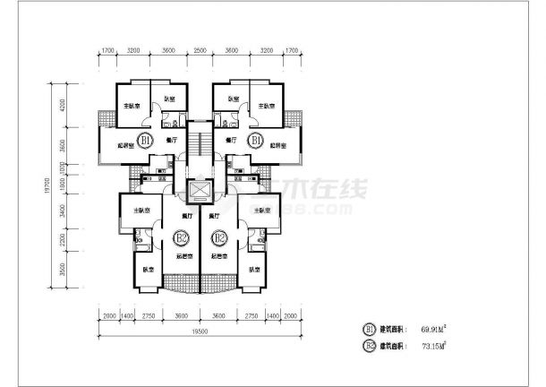 江苏平面住宅建筑底商私人住宅楼设计CAD详细建筑施工图-图一