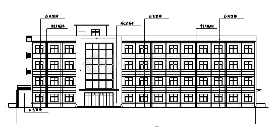 教学楼设计_某市某六层学校中学教学楼建筑施工cad图（含计算书、建筑、结构图）-图二