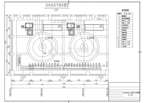 某发电机二次屏柜CAD设计节点完整布置图-图一