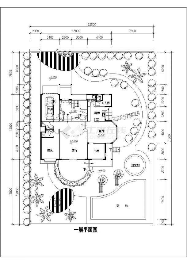 广西住宅平面小高层底商私人住宅楼设计CAD详细建筑施工图-图二