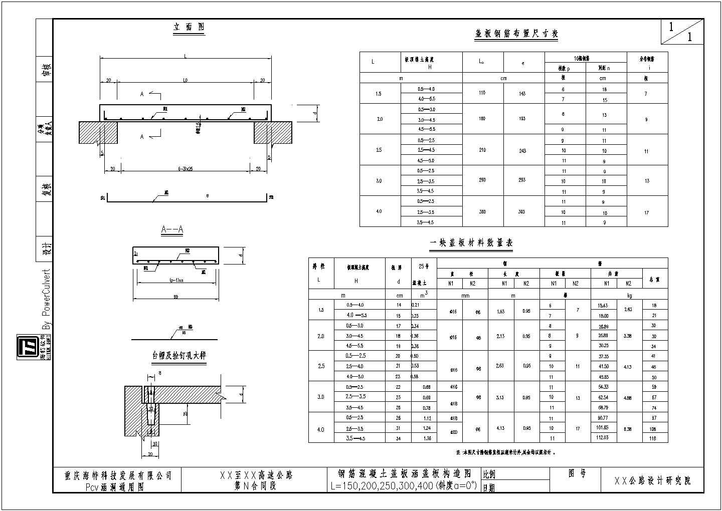 某钢筋砼盖板涵盖板CAD节点完整设计构造图