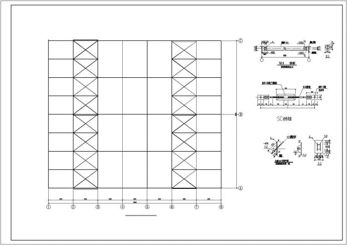 某轻钢结构农贸市场建筑结构设计图_图1