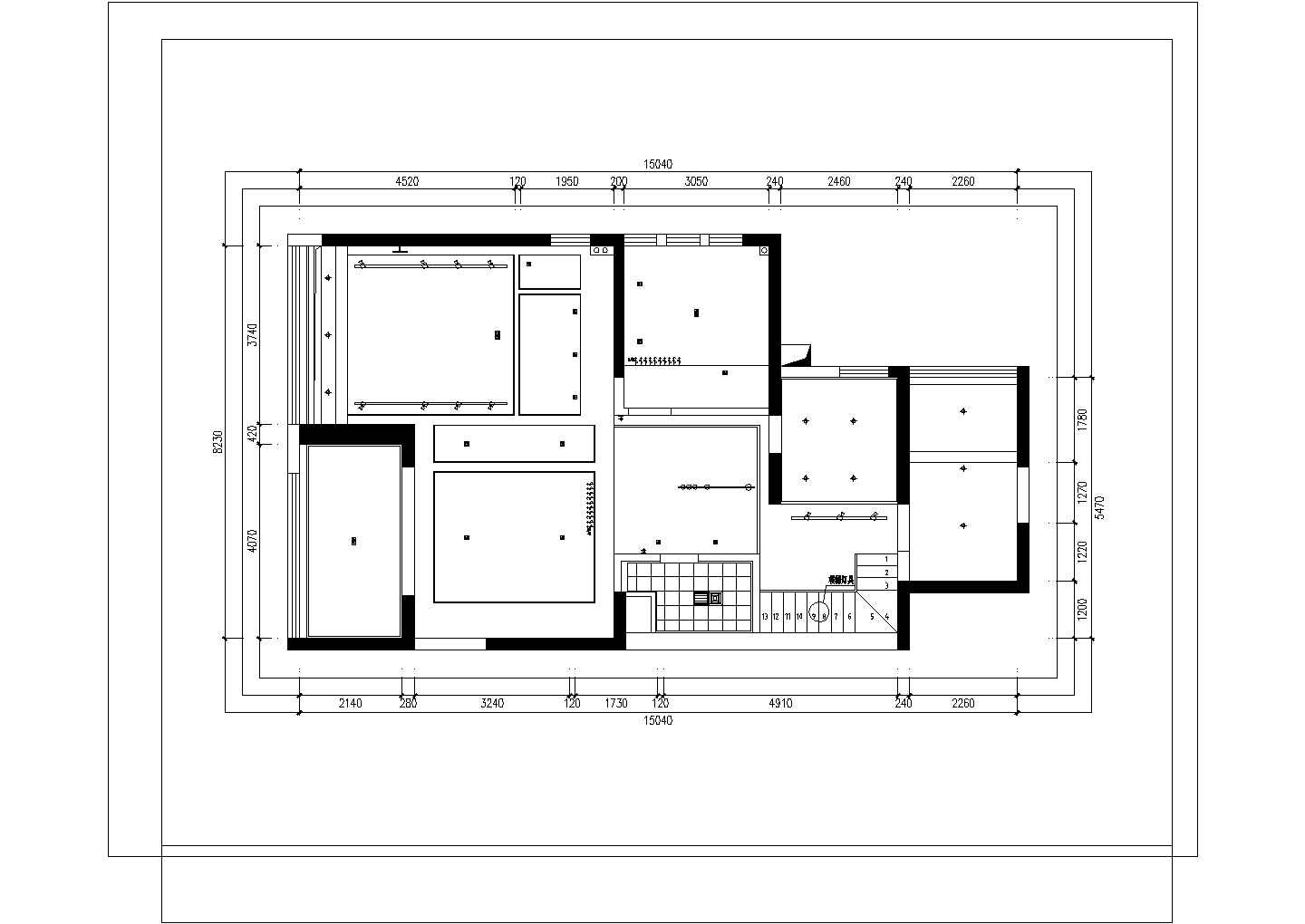 个人绘制的一套室内施工图平立面及节点