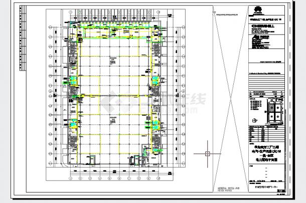工业厂房-电气-生产用房(大)15一层-电力配电CAD平面图-图一