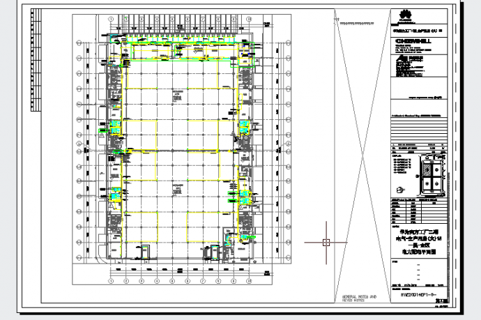 工业厂房-电气-生产用房(大)15一层-电力配电CAD平面图_图1