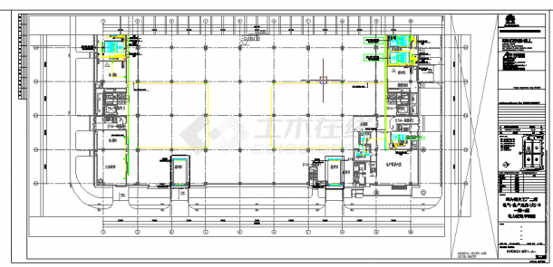 工业厂房-电气-生产用房(大)15一层-电力配电CAD平面图-图二