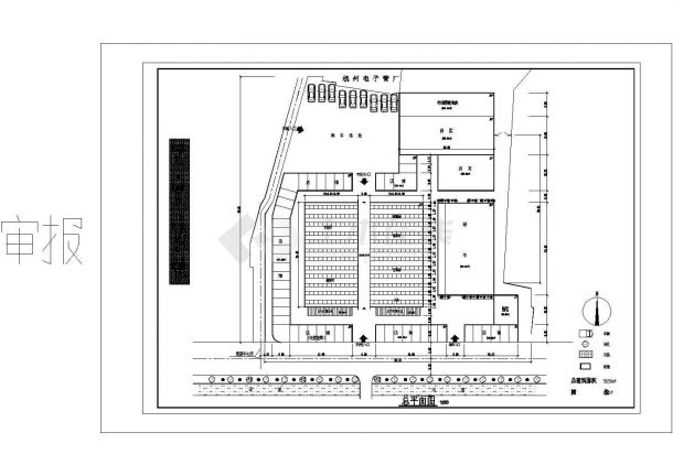 杭州电子管厂农贸市场建筑设计施工cad图，共八张-图二