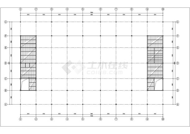 [陕西]地上二层钢网架结构农贸市场结构施工CAD图-图二