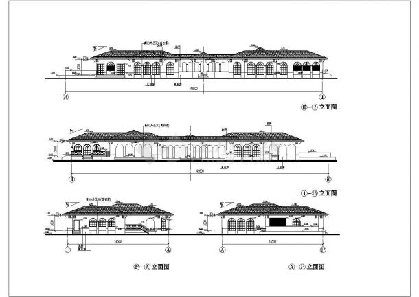 陕西酒店健身中心建筑底商私人住宅楼设计CAD详细建筑施工图-图二