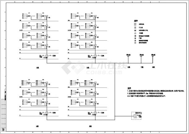 某高层住宅小区弱电CAD设计电气完整系统图-图一