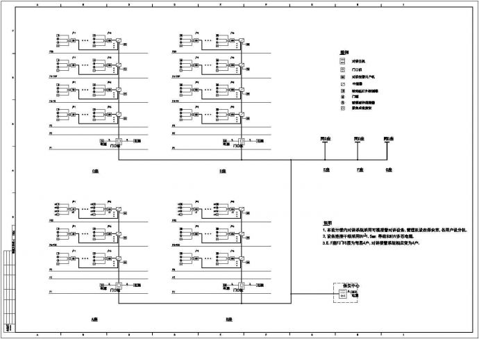 某高层住宅小区弱电CAD设计电气完整系统图_图1