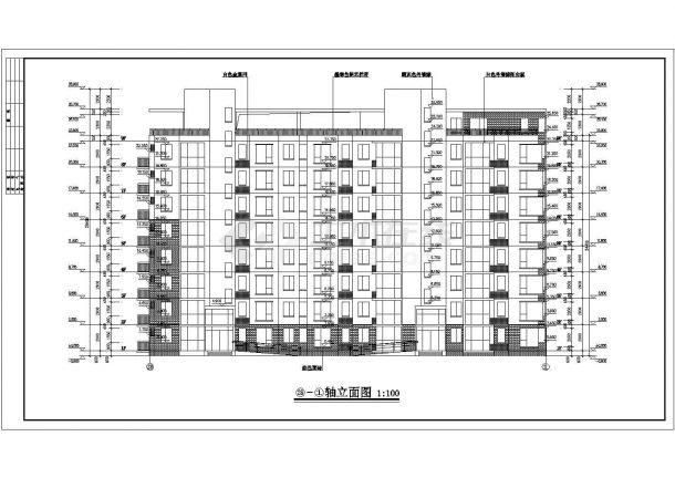 秀峰山庄18栋小高层设计底商私人住宅楼设计CAD详细建筑施工图-图一