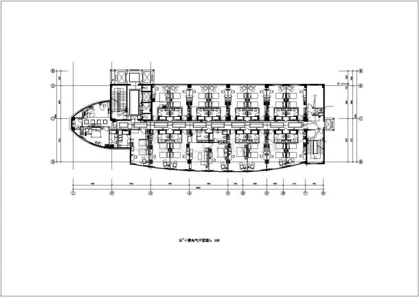 某地一星级酒店电气设计施工平面cad图纸，共一份资料-图二