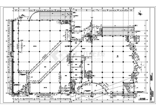 地下1地上6层24031.5平米文化馆[设游泳馆影剧院]建施图纸，共11张图纸-图二