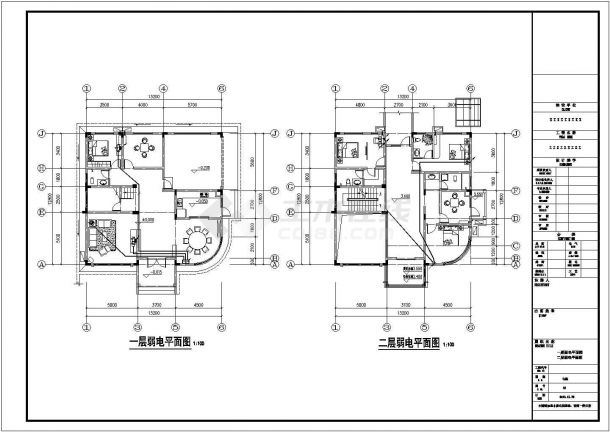 苏州某现代化村镇260平米3层混合单体别墅电气系统CAD设计图纸-图二
