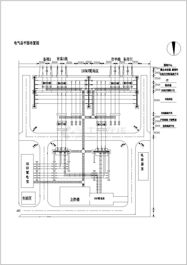 某降压变电站CAD设计图纸-图一