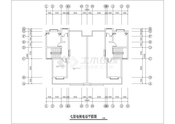 衢州市芙蓉盛苑小区7层住宅楼全套电气系统设计CAD图纸-图一